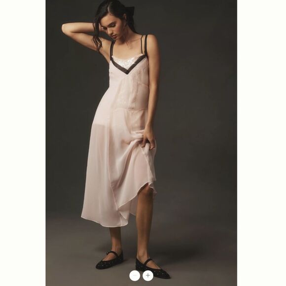 Anthropologie Strappy Sequin-Layer Midi Slip Dress - Picture 1 of 4